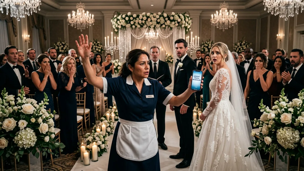 The Hotel Maid Stopped the Wedding… Then Her Phone Exposed the Bride's Secret