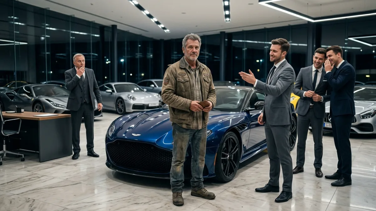 The Man in Torn Clothes Who Taught a Luxury Dealership an Unforgettable Lesson