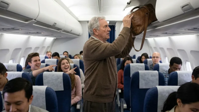 They Laughed at the Elderly Passenger on the Plane... Until They Saw Who Was Waiting for Him